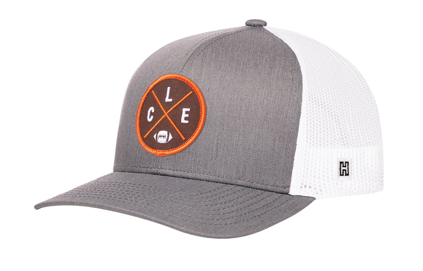 Cleveland Trucker Haka Hat Black CLE X Football Snapback