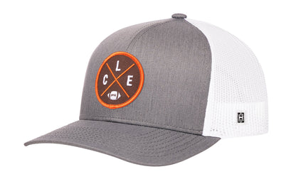 Cleveland Trucker Haka Hat Black CLE X Football Snapback