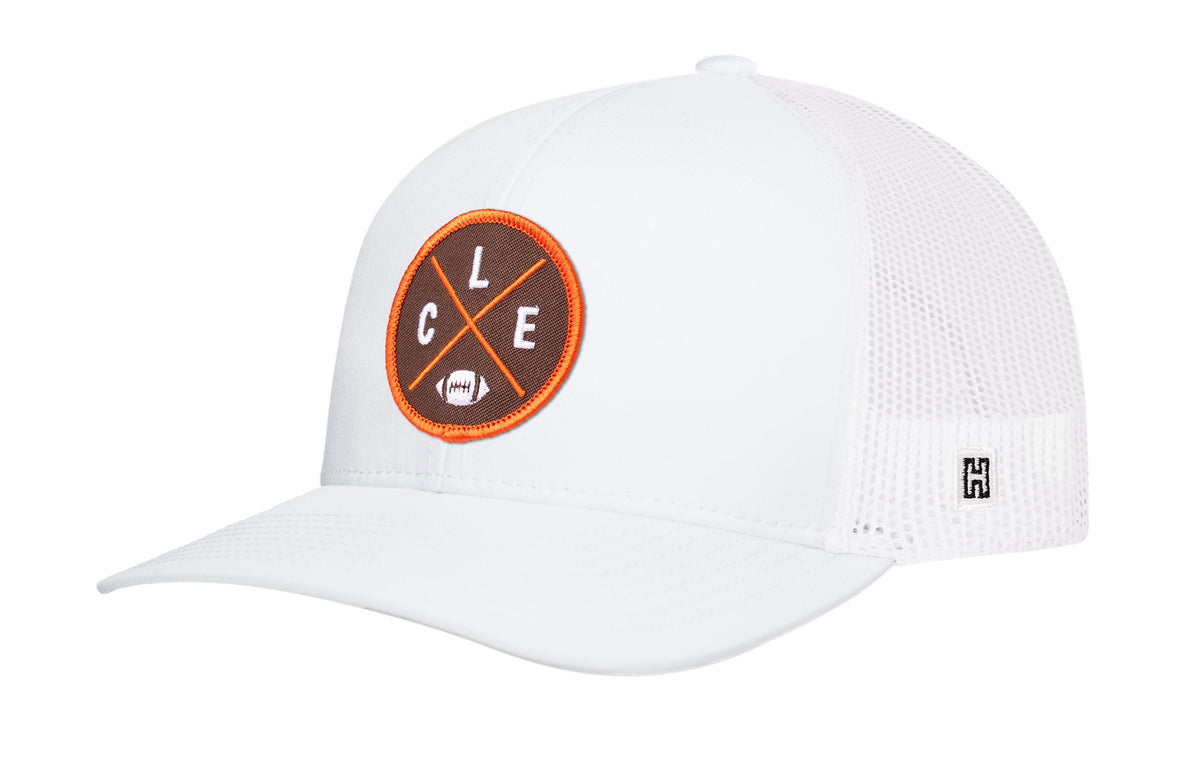Cleveland Trucker Haka Hat Black CLE X Football Snapback