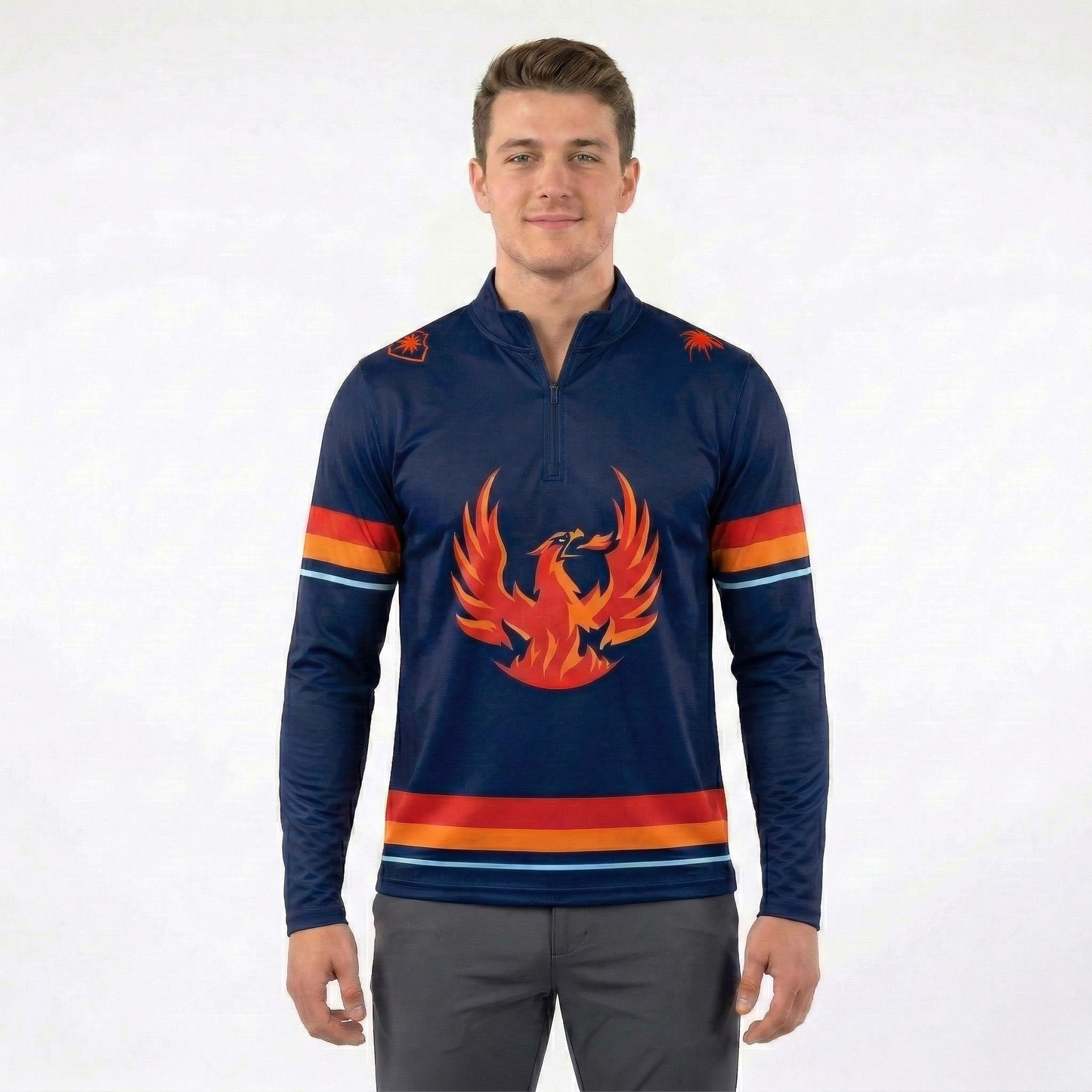 Coachella Valley Firebirds AHL Licensed Replica Performance 1/4 Zip Longsleeve Jersey Shirt