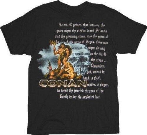 Conan the Barbarian Silver Text Skull T Shirt