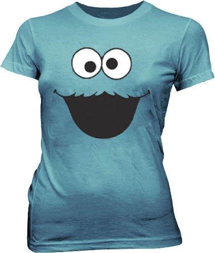 Cookie Monster Face Light Cyan T Shirt