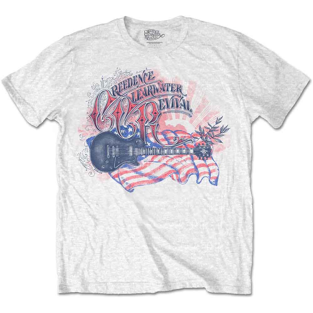 Creedence Clearwater Revival Guitar & Flag Mens T Shirt