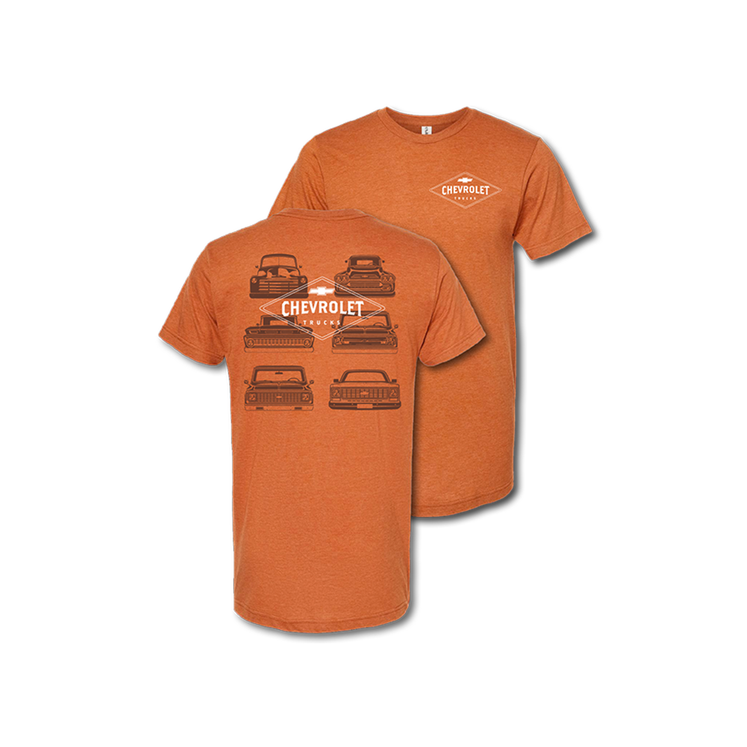 Chevy Trucks "Classics" Mens T Shirt Orange