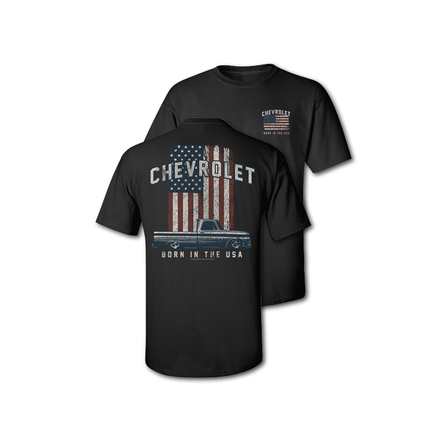 Chevy Trucks "Born in the USA" Mens T Shirt Black