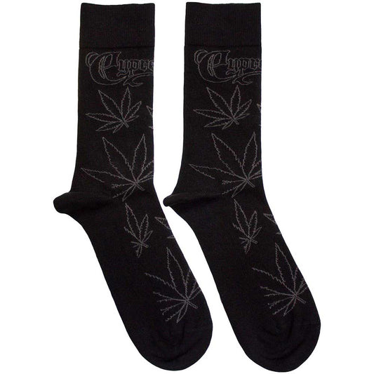 Cypress Hill Leaf Pattern Socks Black