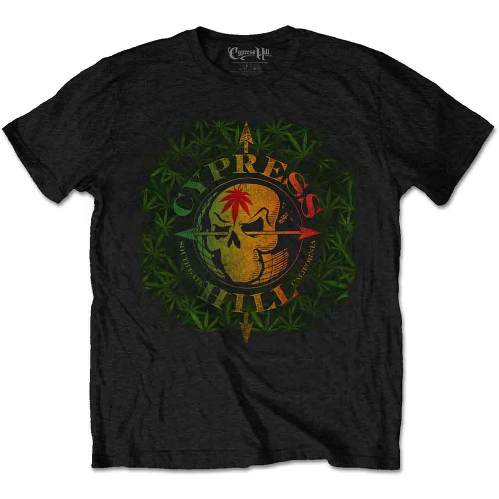 Cypress Hill South Gate Logo & Leaves Mens T Shirt