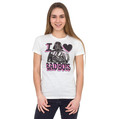 Darth Vader Pink and Black Print I Heart Bad Boys T Shirt