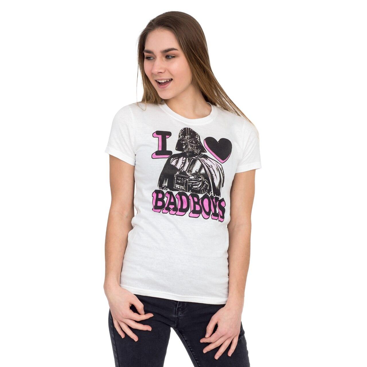 Darth Vader Pink and Black Print I Heart Bad Boys T Shirt