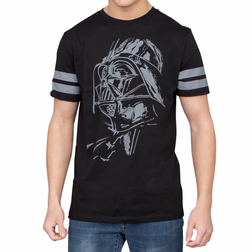 Darth Vader Striped Sleeves T Shirt
