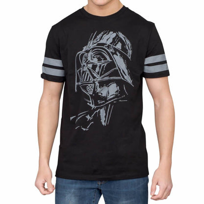 Darth Vader Striped Sleeves T Shirt