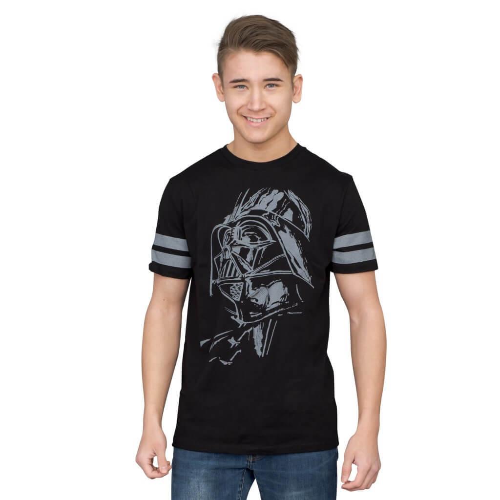Darth Vader Striped Sleeves T Shirt