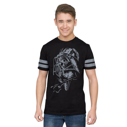 Darth Vader Striped Sleeves T Shirt