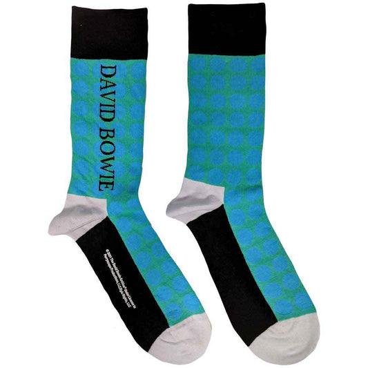David Bowie Circles Pattern Socks Blue