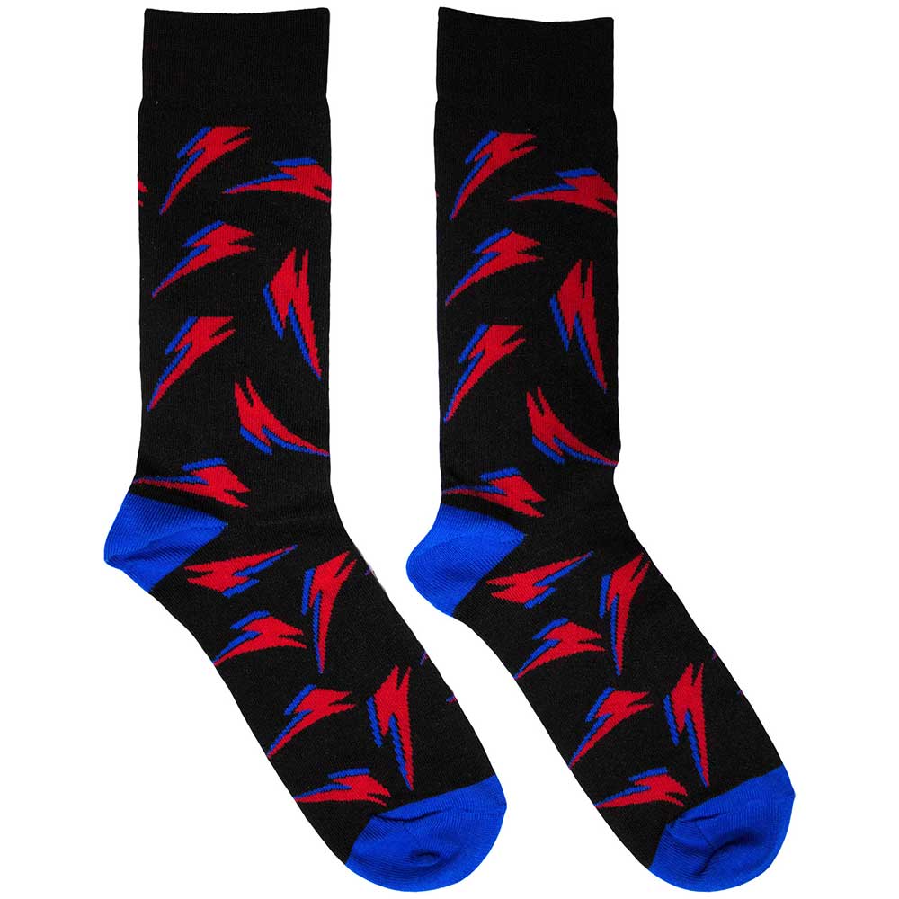 David Bowie Flash Pattern Socks Black
