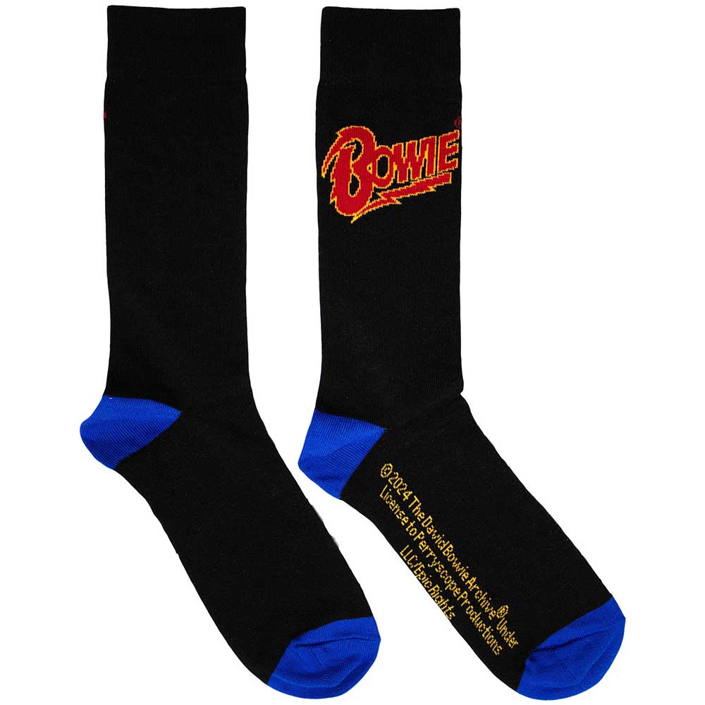David Bowie Logo Blue Contrast Socks Black