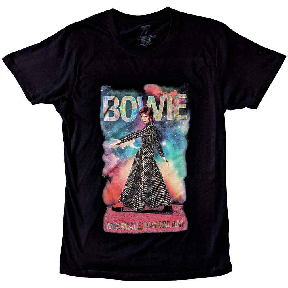 David Bowie Moonage 11 Fade Mens T Shirt Black