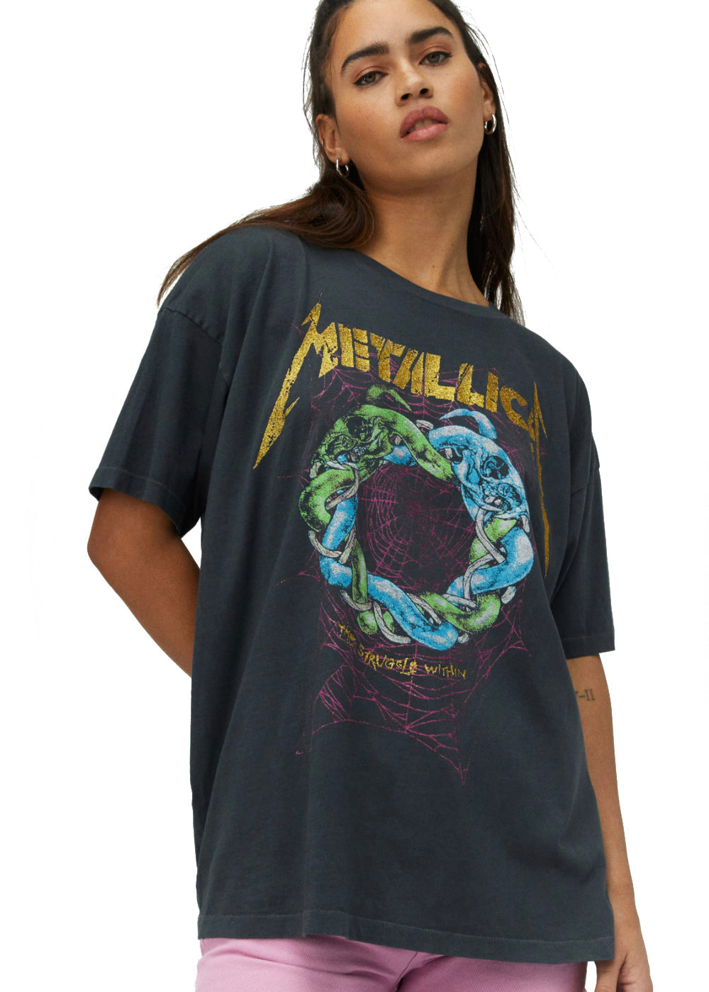 Metallica The Struggle Within Band Tee Womens T Shirt Black by Daydreamer LA