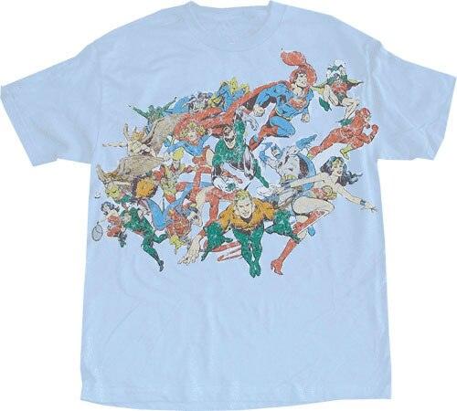 DC Comics Superheros Distressed T Shirt