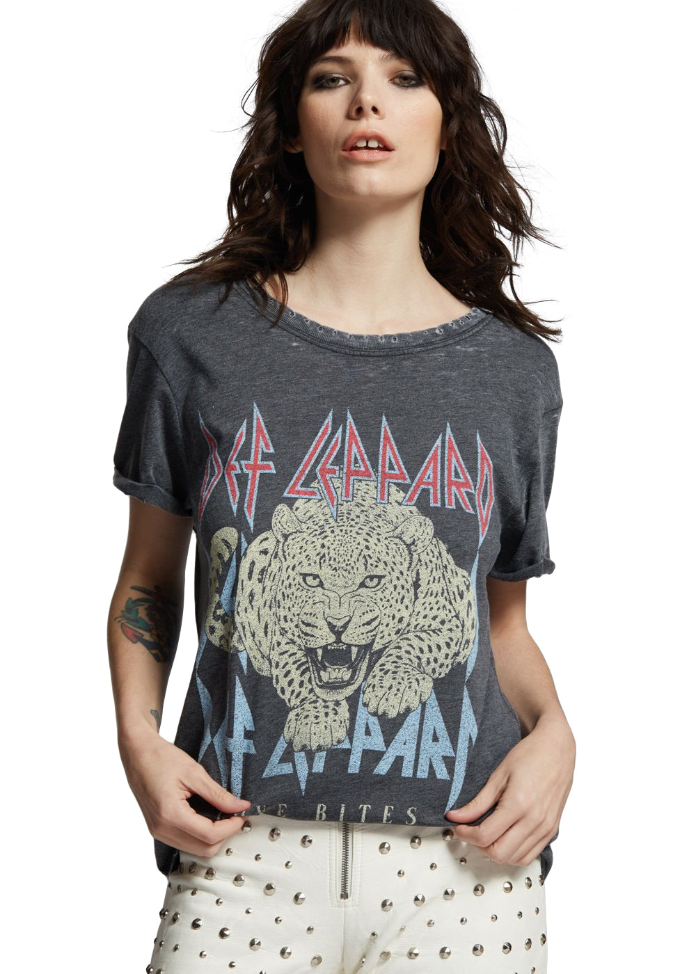 Def Leppard Love Bites Band Womens T Shirt Black