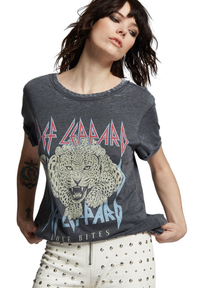 Def Leppard Love Bites Band Womens T Shirt Black