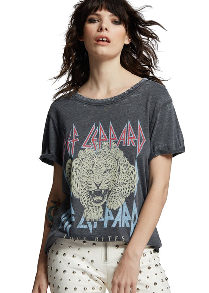 Def Leppard Love Bites Band Womens T Shirt Black