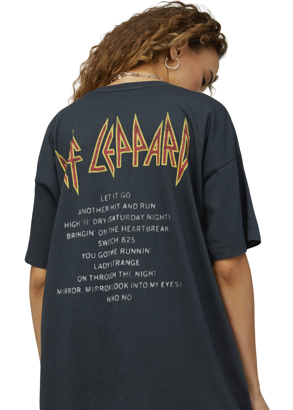 Def Leppard Band Tee Womens T Shirt Black by Daydreamer LA
