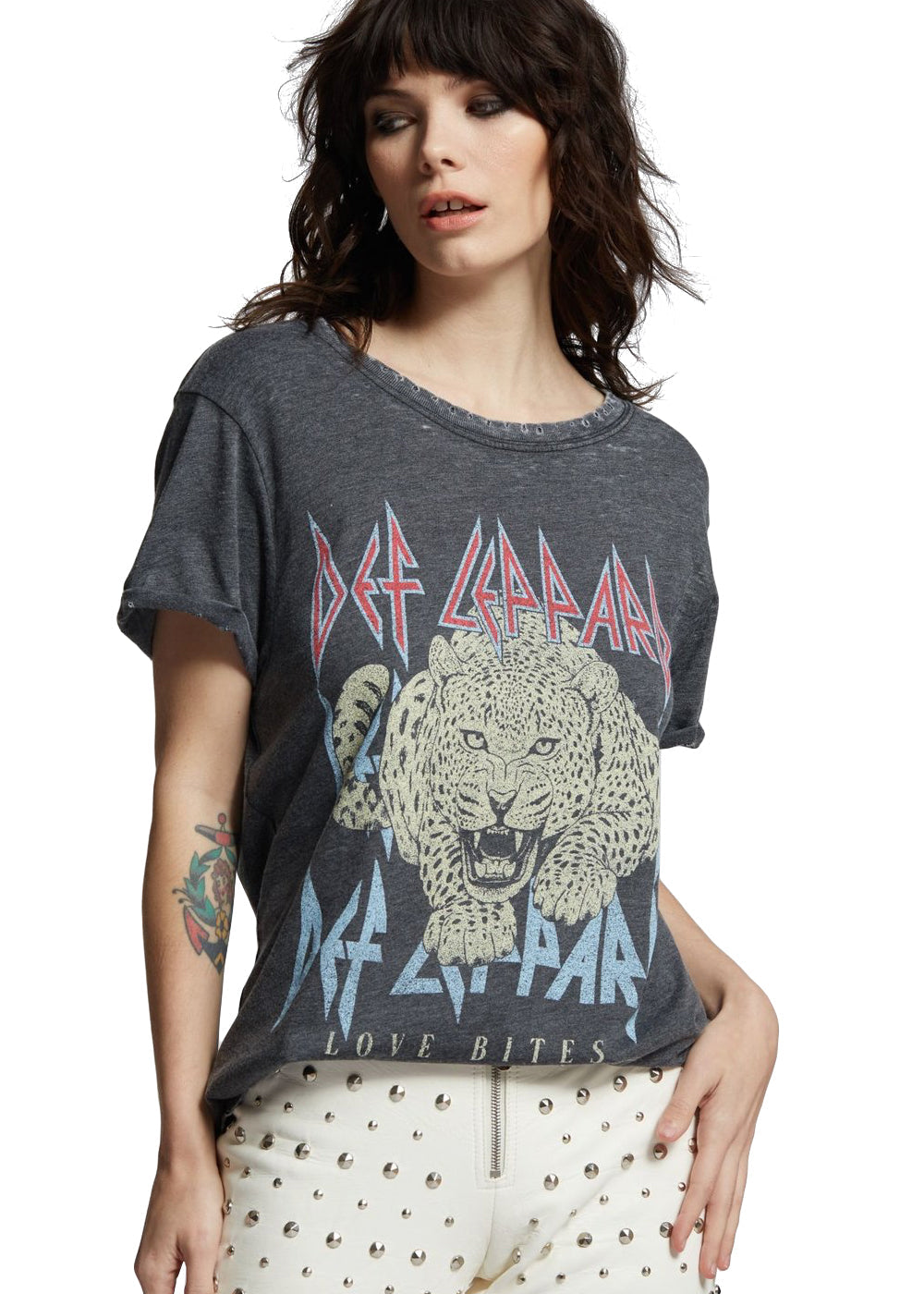 Def Leppard Love Bites Band Womens T Shirt Black