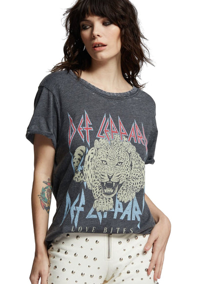 Def Leppard Love Bites Band Womens T Shirt Black