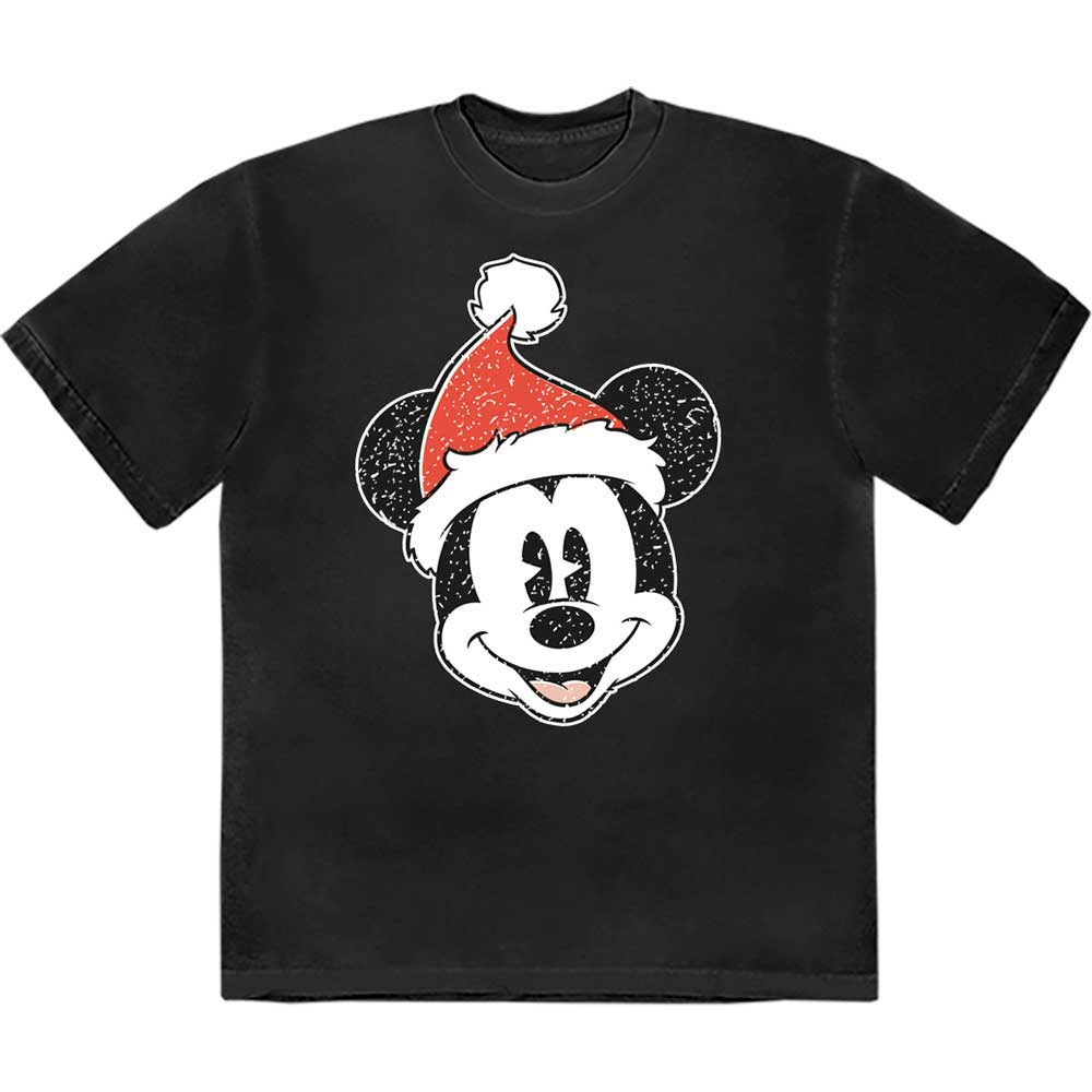 Disney Mickey Mouse Santa Hat Mens T Shirt