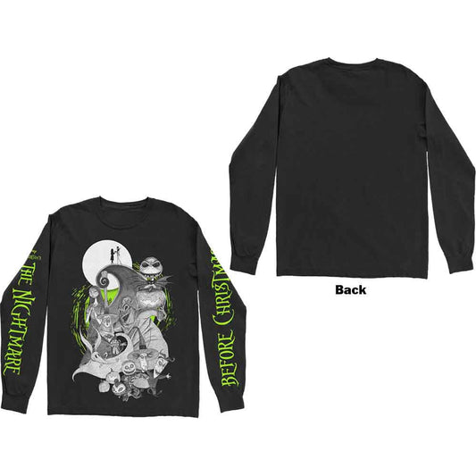Disney The Nightmare Before Christmas Characters Green Glow Long Sleeve Shirt