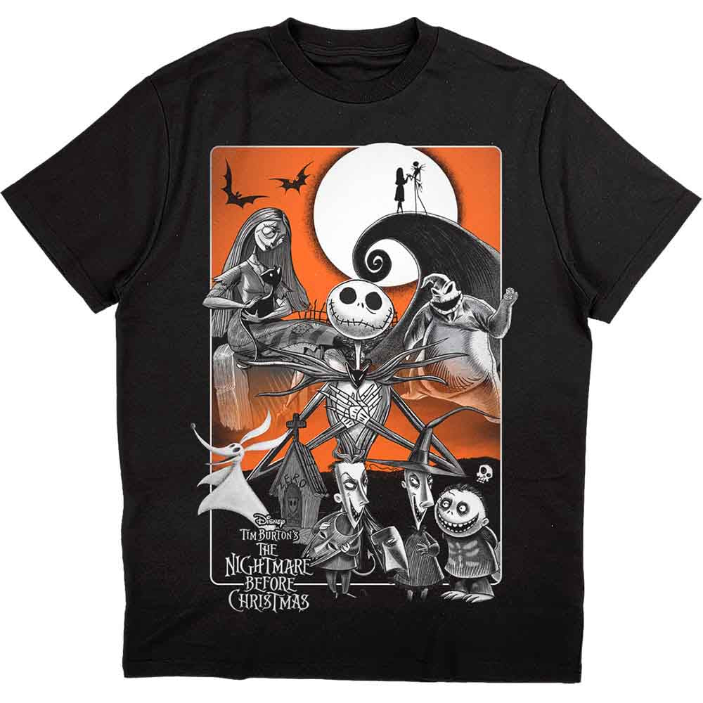 Disney The Nightmare Before Christmas Orange Moon Mens T Shirt