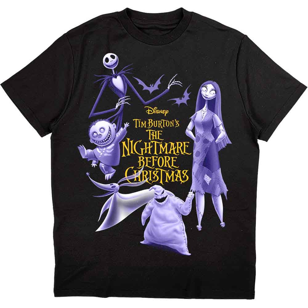 Disney The Nightmare Before Christmas Purple Characters Mens T Shirt