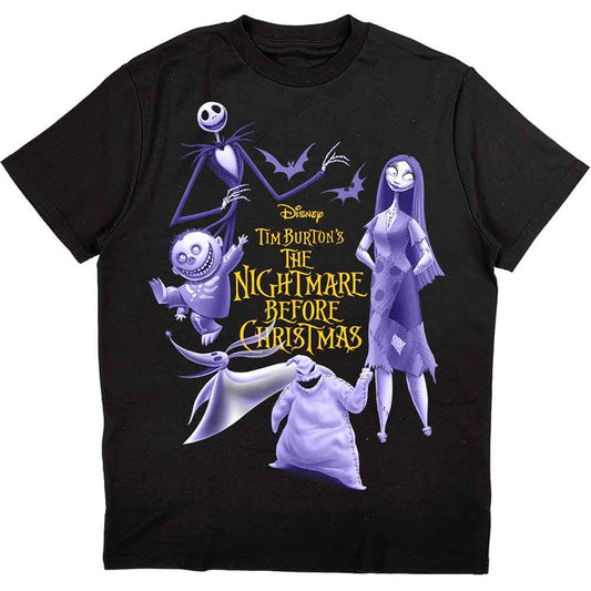 Disney The Nightmare Before Christmas Purple Characters Mens T Shirt