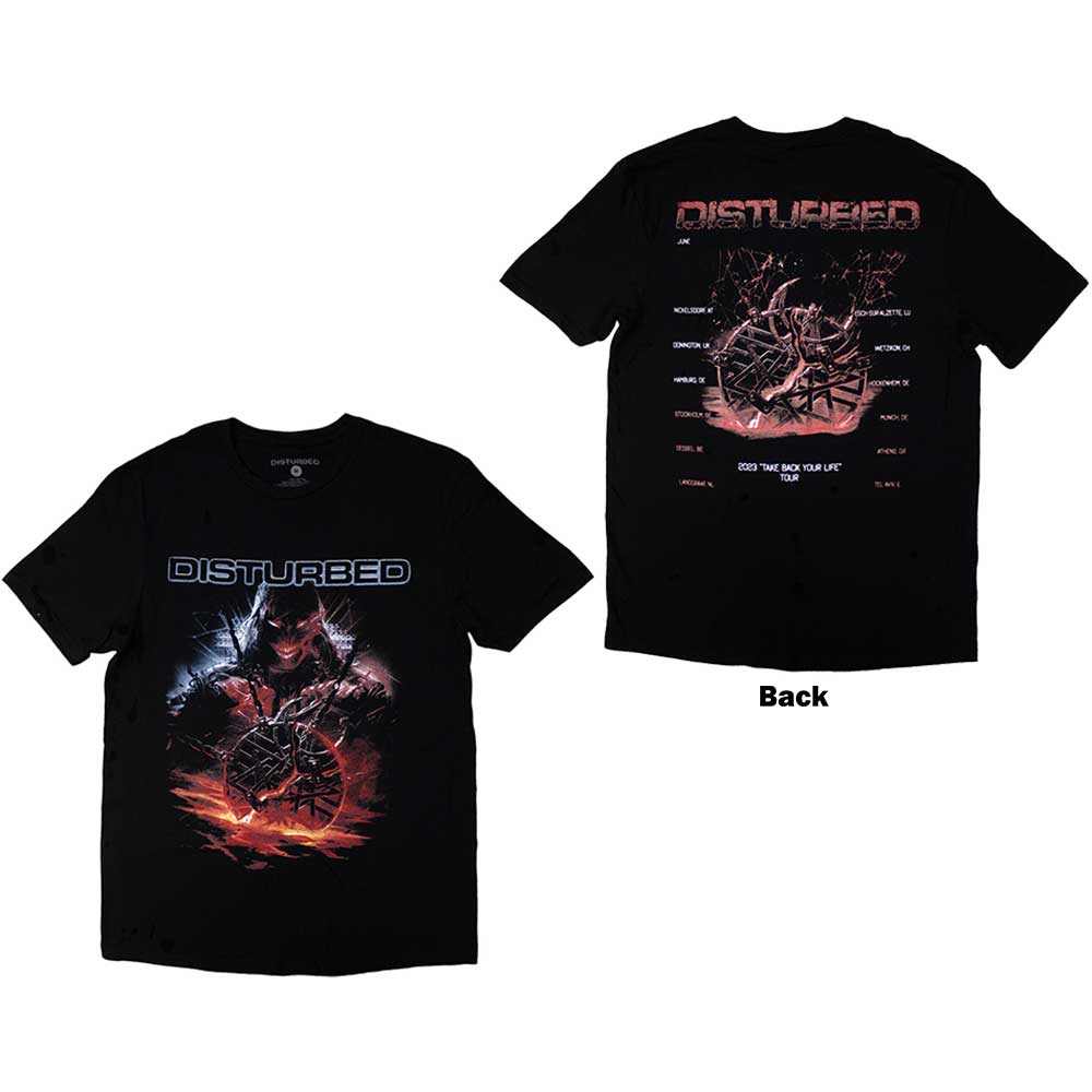 Disturbed European Tour '23 Medallion Mens T Shirt
