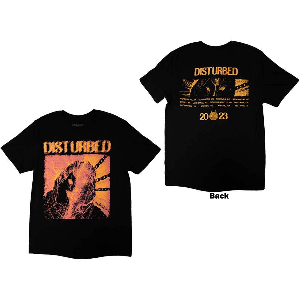 Disturbed European Tour '23 Split Face Mens T Shirt