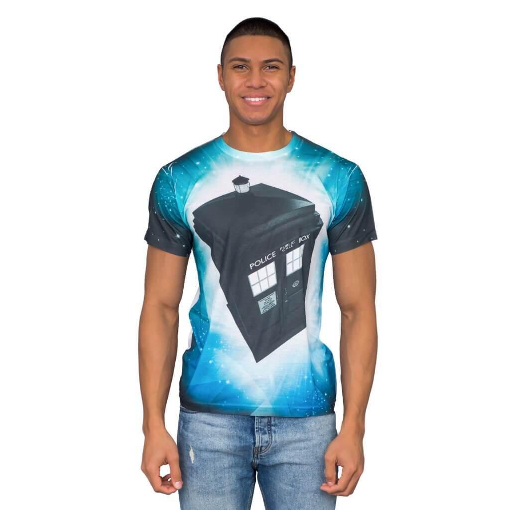 Doctor Who TARDIS Glowing Stars Sublimation T Shirt