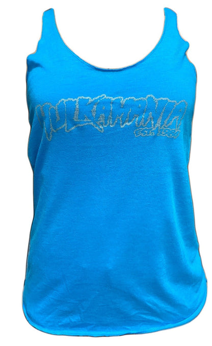 Hulk Hogan Hulkamania Outline Womens Tank Top Shirt Blue