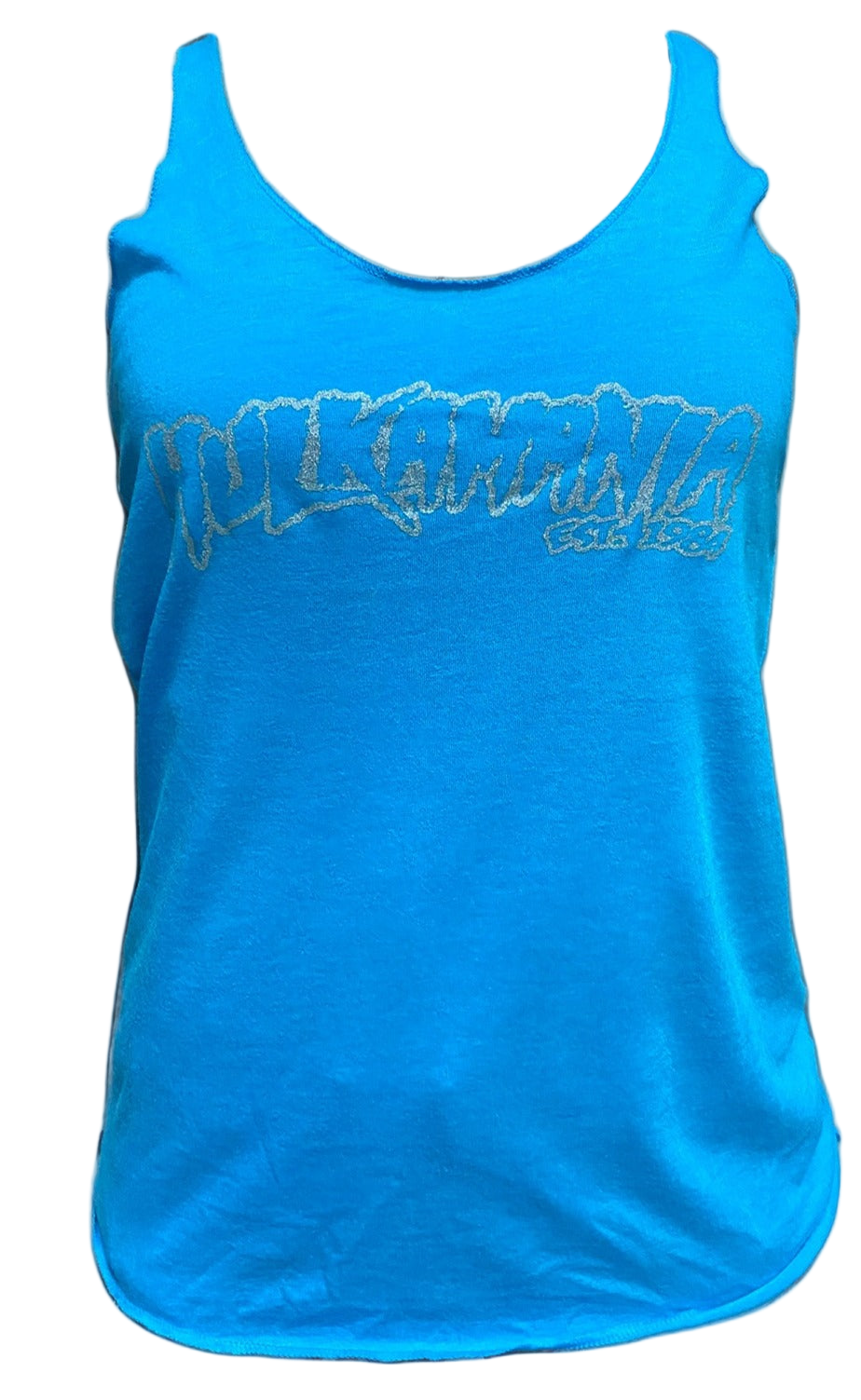 Hulk Hogan Hulkamania Outline Womens Tank Top Shirt Blue