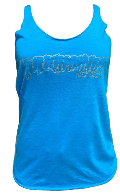 Hulk Hogan Hulkamania Outline Womens Tank Top Shirt Blue