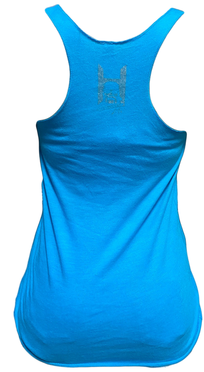 Hulk Hogan Hulkamania Outline Womens Tank Top Shirt Blue