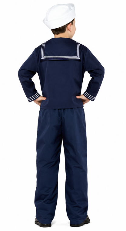 Navy Uniform Military Soldier Sailor Child Costume Med 7-10