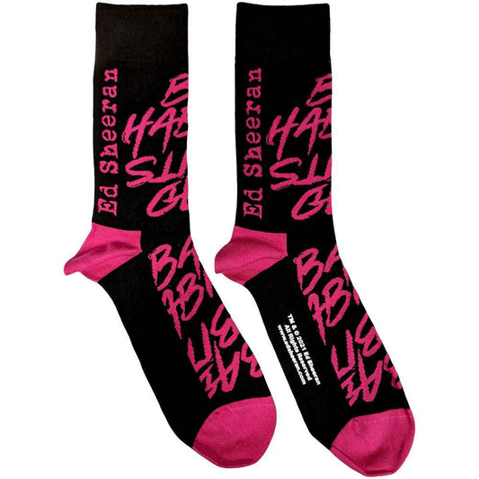 Ed Sheeran Bad Habits Socks Black