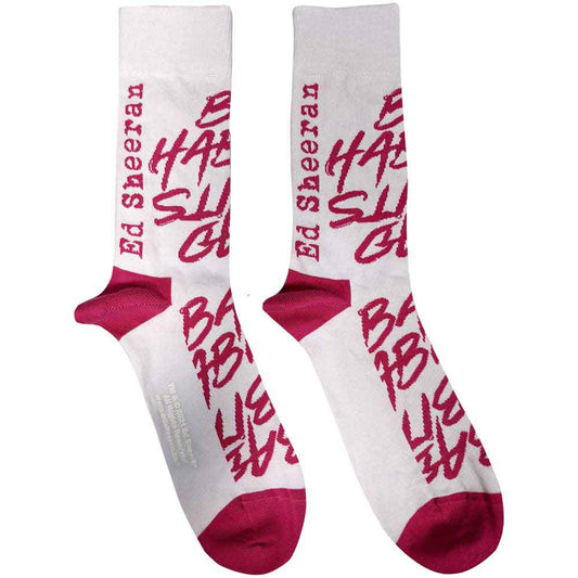 Ed Sheeran Bad Habits Socks White