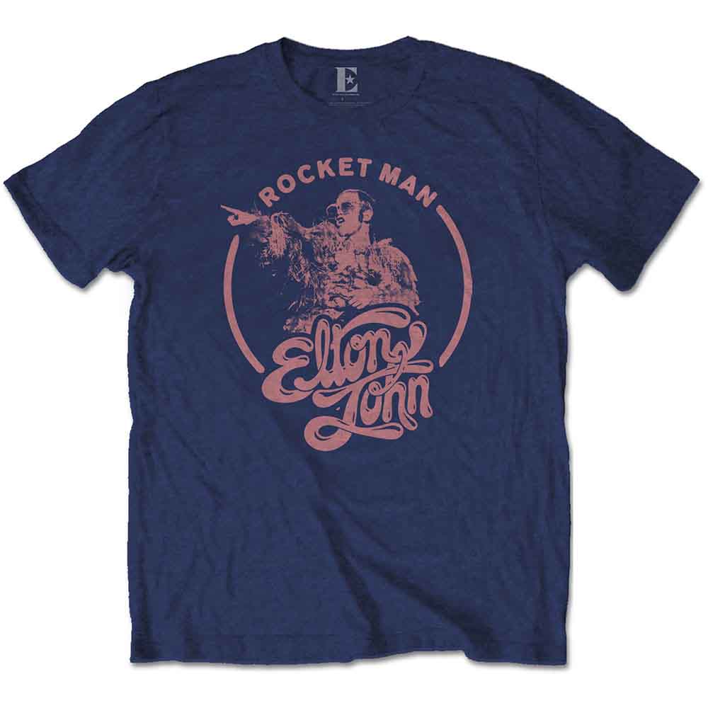 Elton John Rocketman Circle Point Mens T Shirt