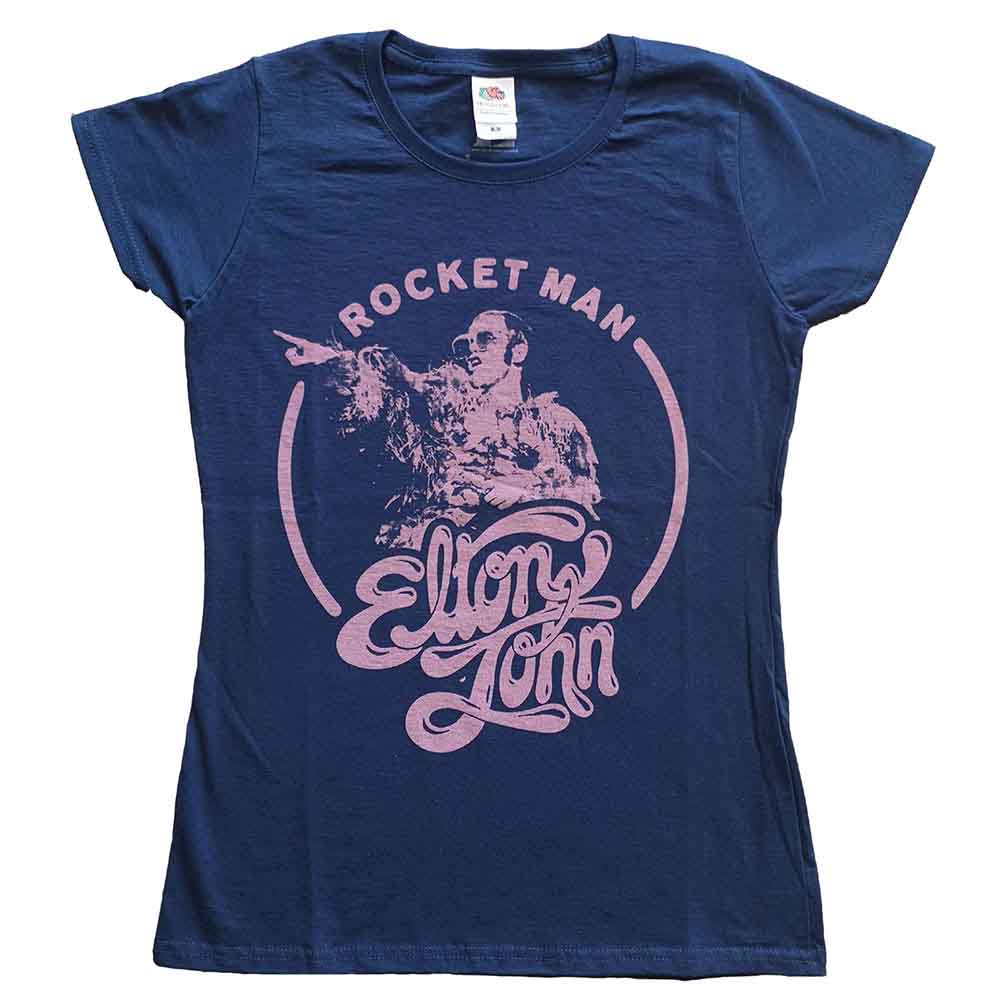 Elton John Rocketman Circle Point Womens T Shirt