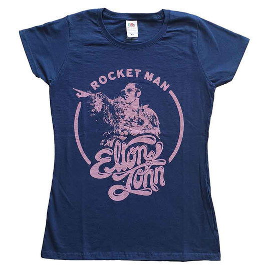 Elton John Rocketman Circle Point Womens T Shirt