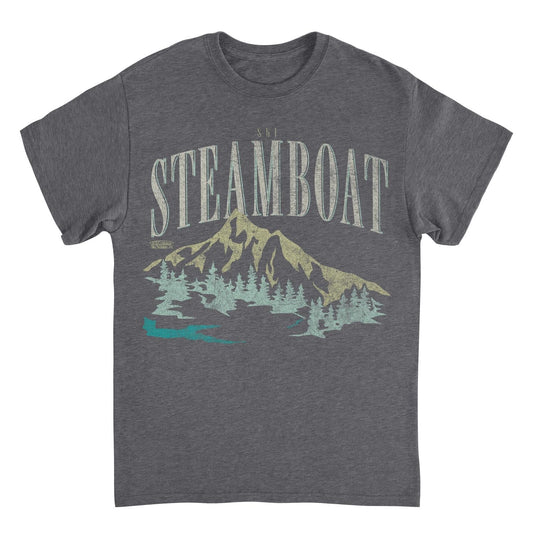 Ski Steamboat Dark Heather Mens T Shirt