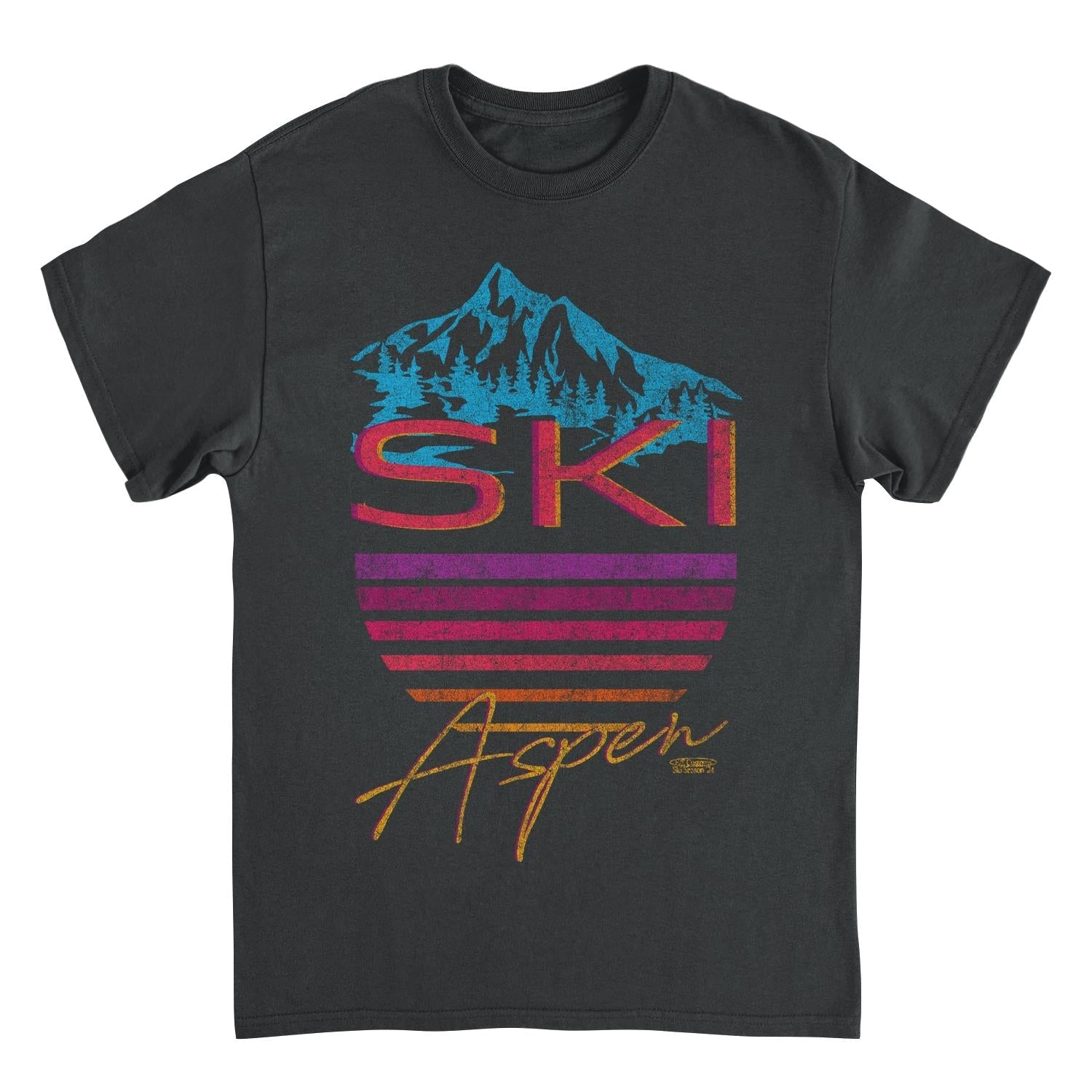 Ski Aspen Black Mens T Shirt