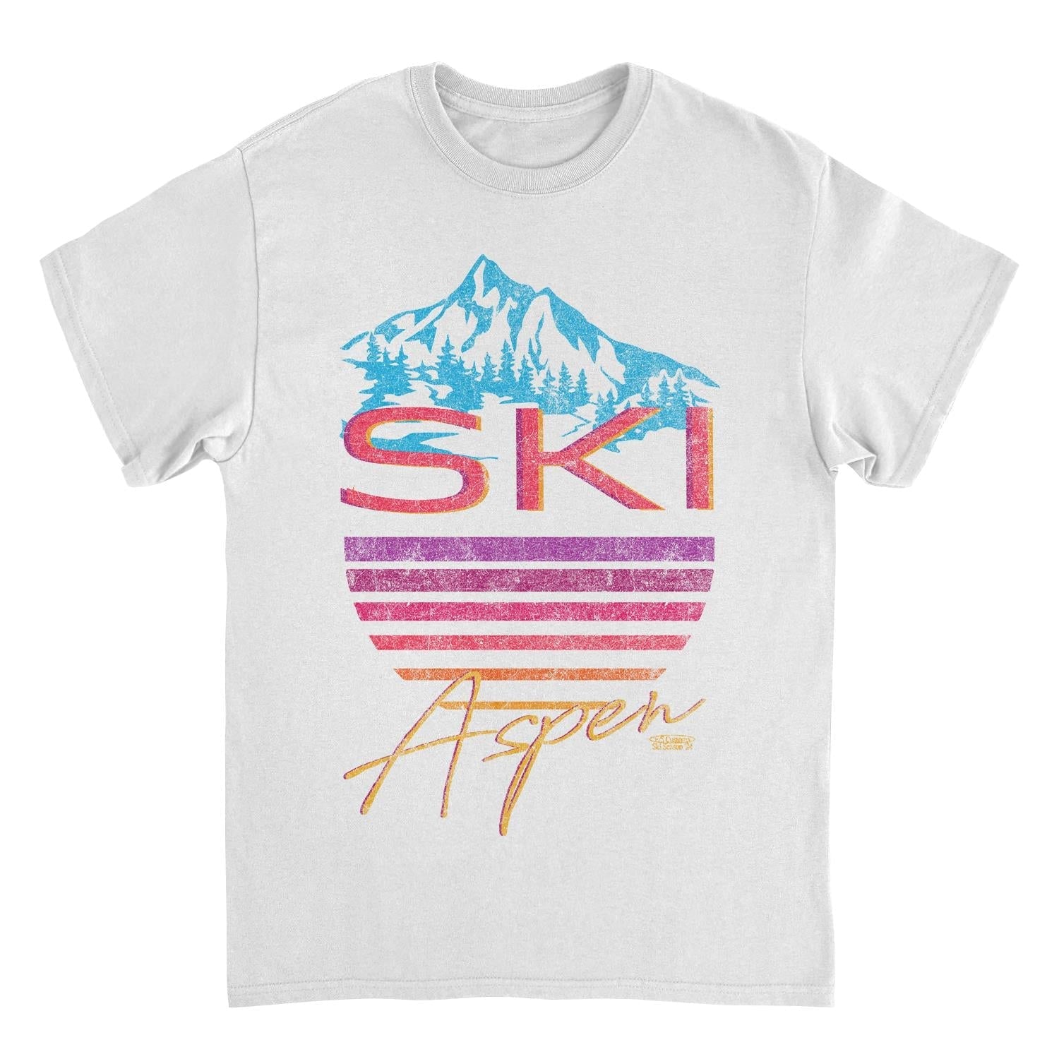 Ski Aspen White Mens T Shirt